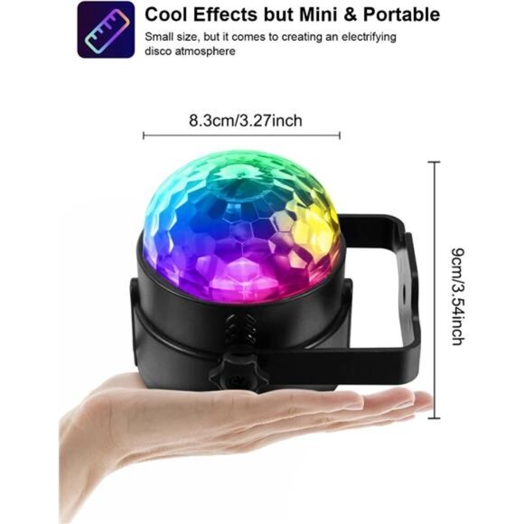 Sound activated disco ball party light LED DJ strobe stage light with remote - Picture 2 of 8